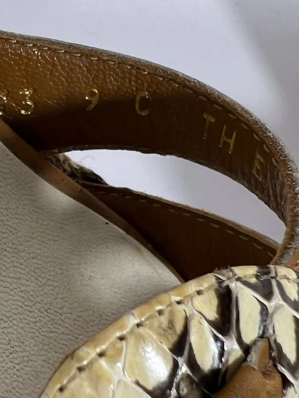 7051: Salvatore Ferragamo Python Leather Espadrille Wedges Size 9C